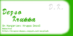 dezso kruppa business card